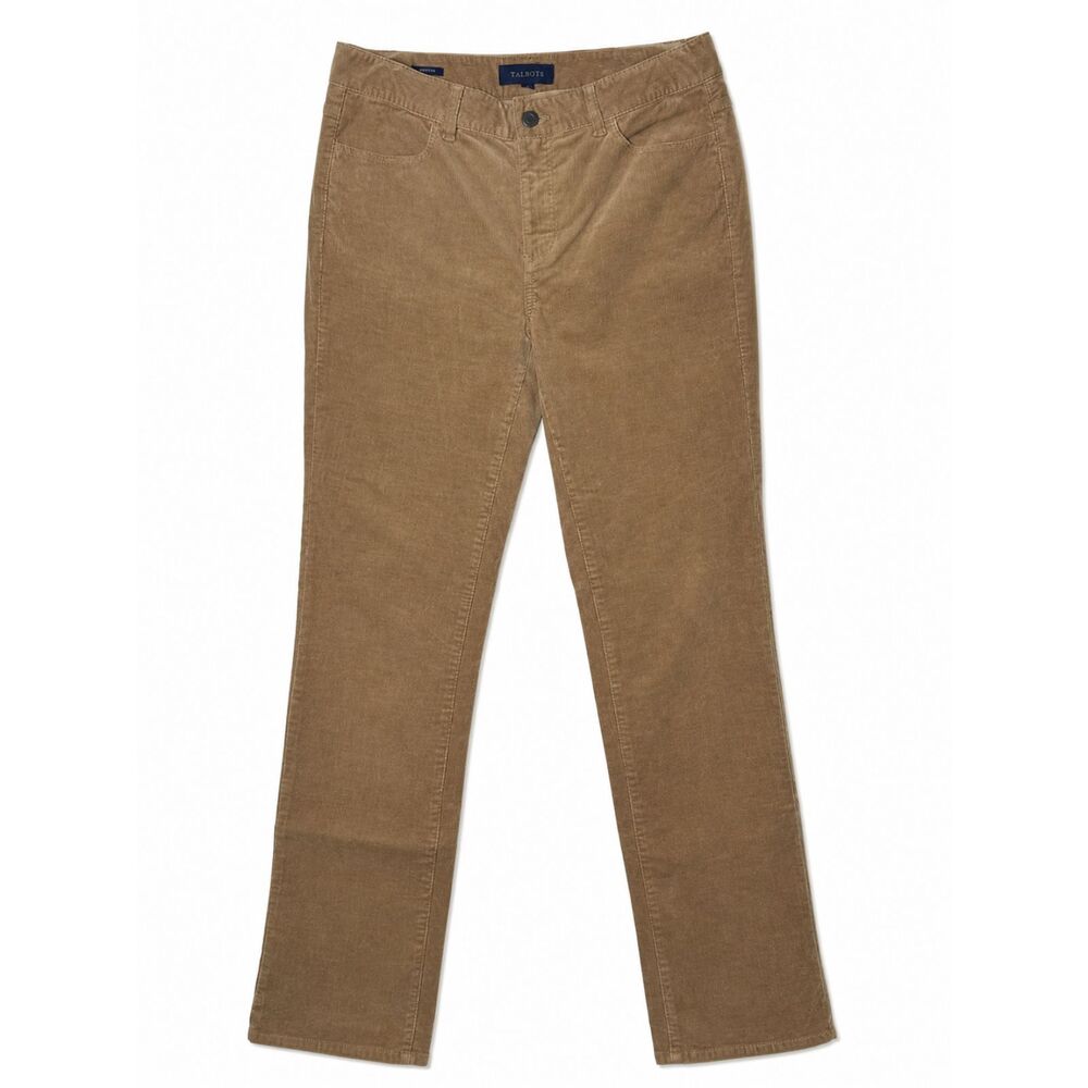 Talbots Heritage Curvy Straight Leg Corduroy Pants Tan Size 6 Classic Stretch
